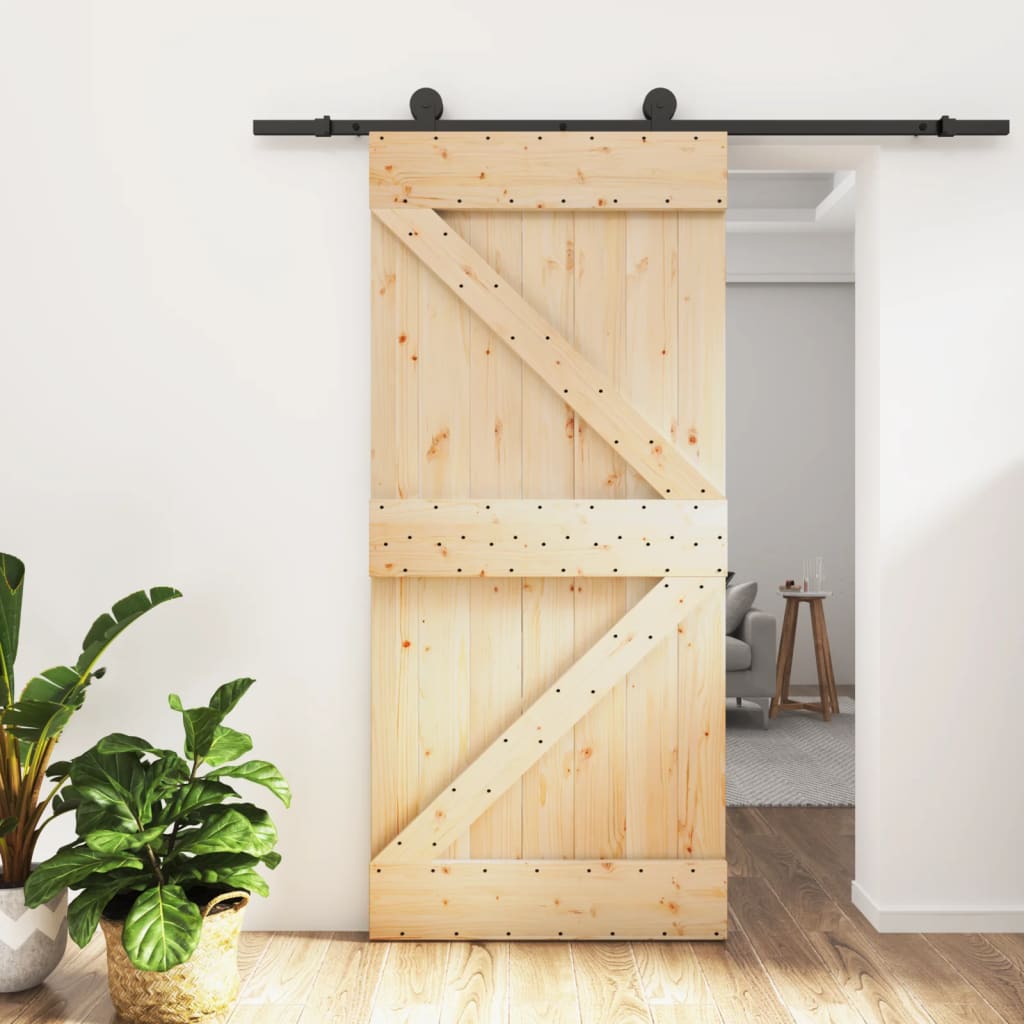 vidaXL Posuvné dvere so sadou kovania 95x210 cm borovicový masív