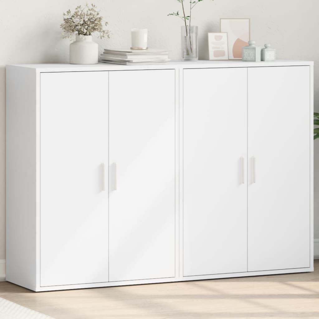 vidaXL Komody 2 ks biele 60x31x84 cm kompozitné drevo
