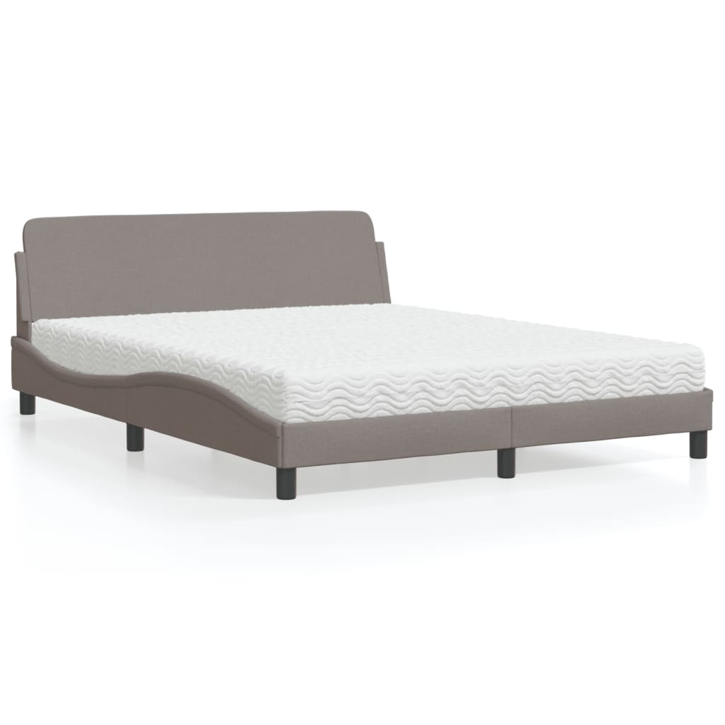 vidaXL Posteľ s matracom sivohnedá 160x200 cm látka