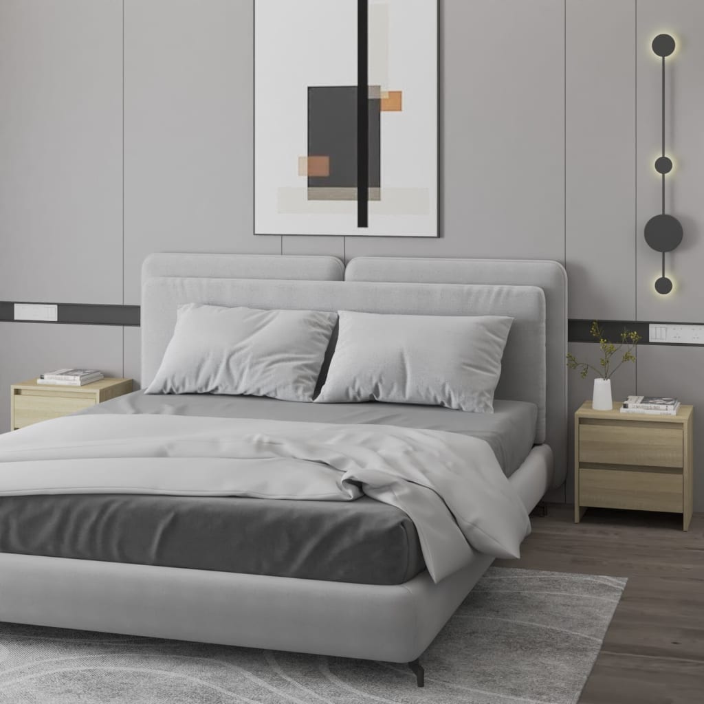 vidaXL Nočné stolíky 2 ks, dub sonoma 45x34,5x44,5cm, kompozitné drevo