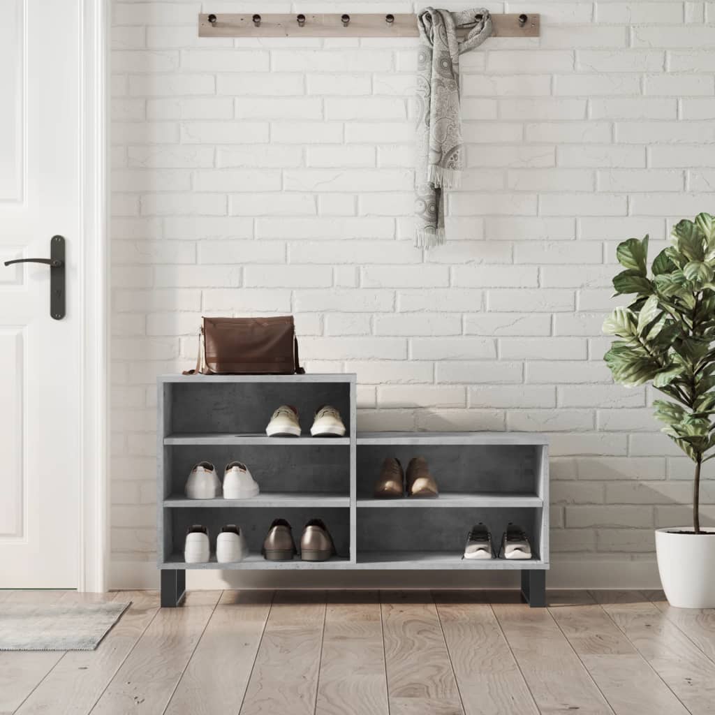 vidaXL Botník betónovo sivý 102x36x60 cm spracované drevo