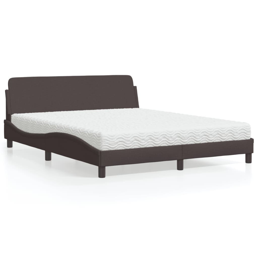 vidaXL Posteľ s matracom tmavohnedá 160x200 cm látka