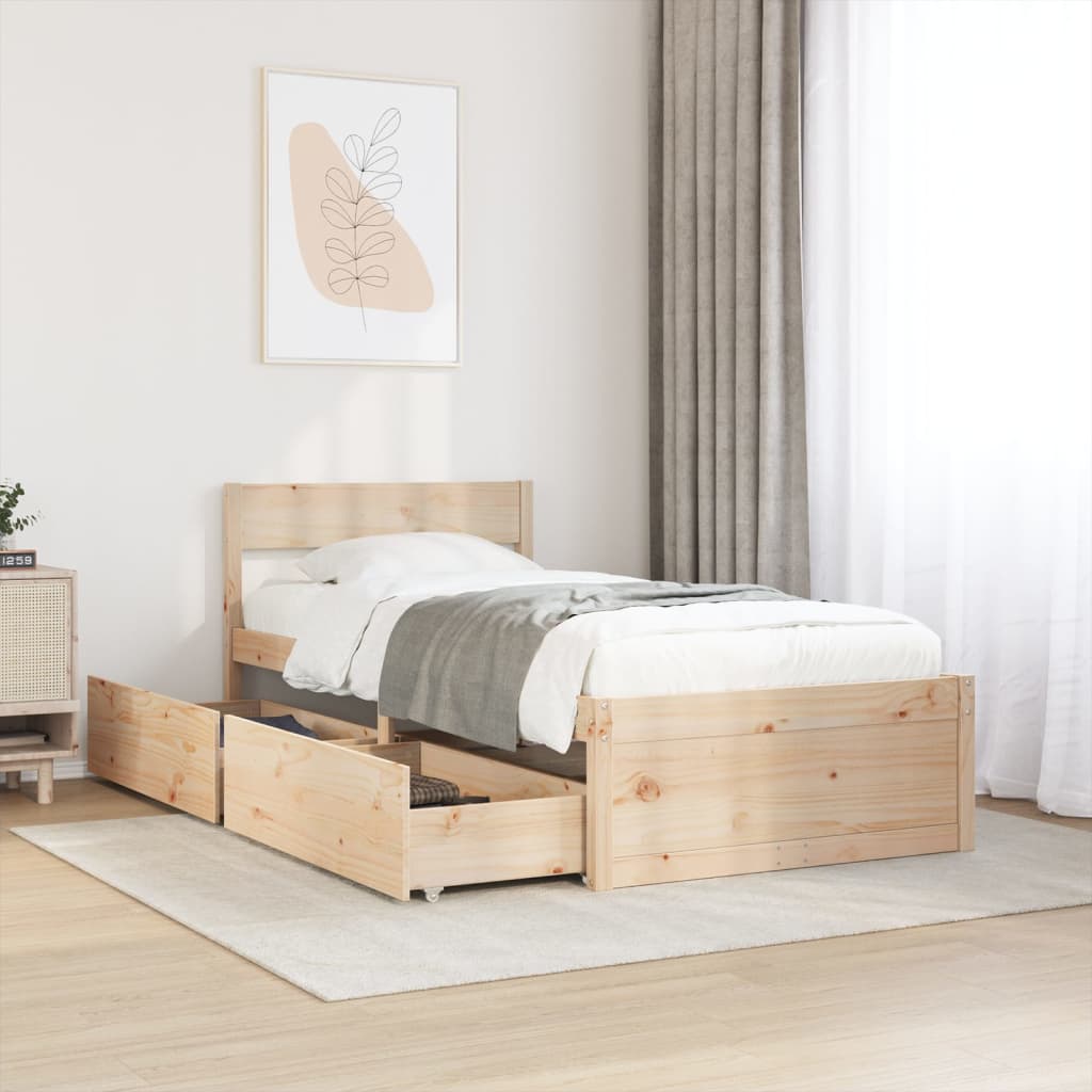 vidaXL Posteľ bez matraca 90x200 cm masívna borovica