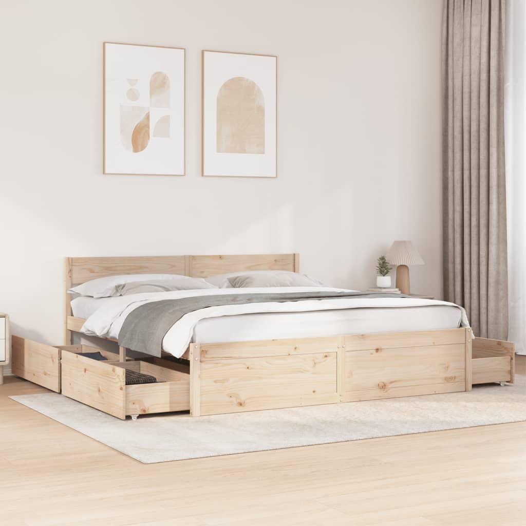 vidaXL Posteľ bez matraca 200x200 cm masívna borovica