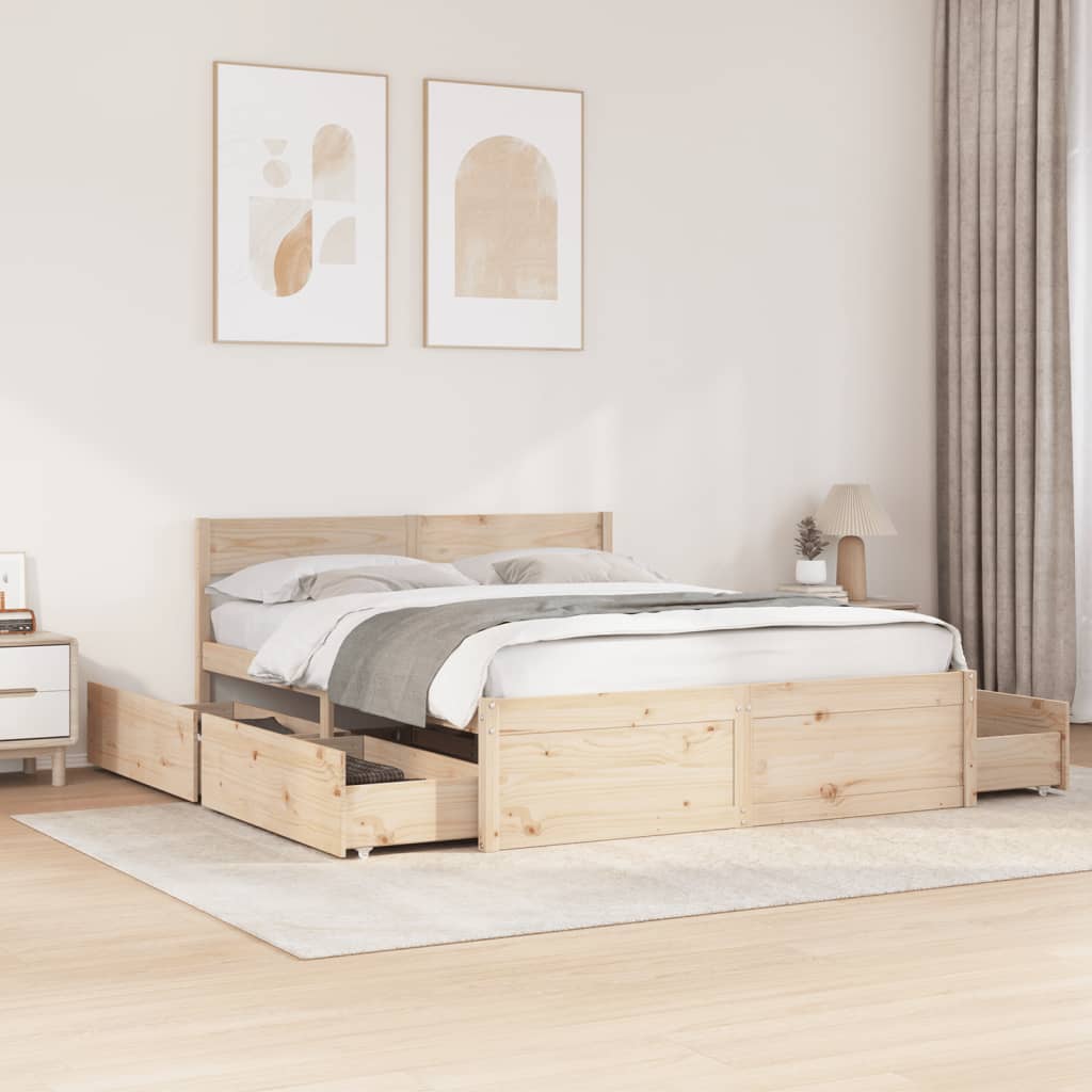 vidaXL Posteľ bez matraca 150x200 cm masívna borovica