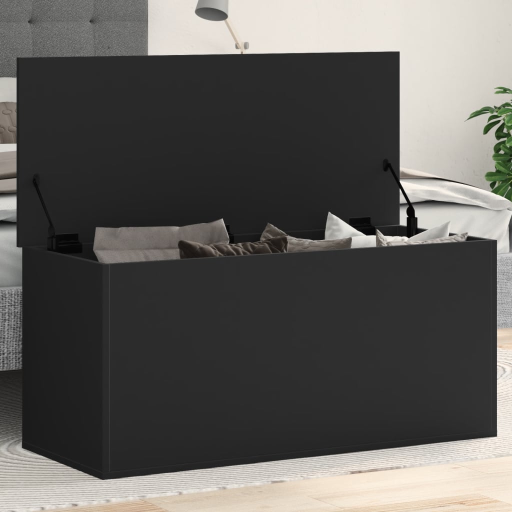 vidaXL Úložný box čierny 100x42x46 cm kompozitné drevo