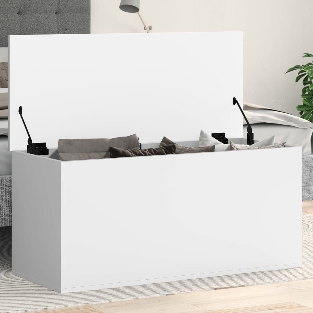 vidaXL Úložný box biely 100x42x46 cm kompozitné drevo