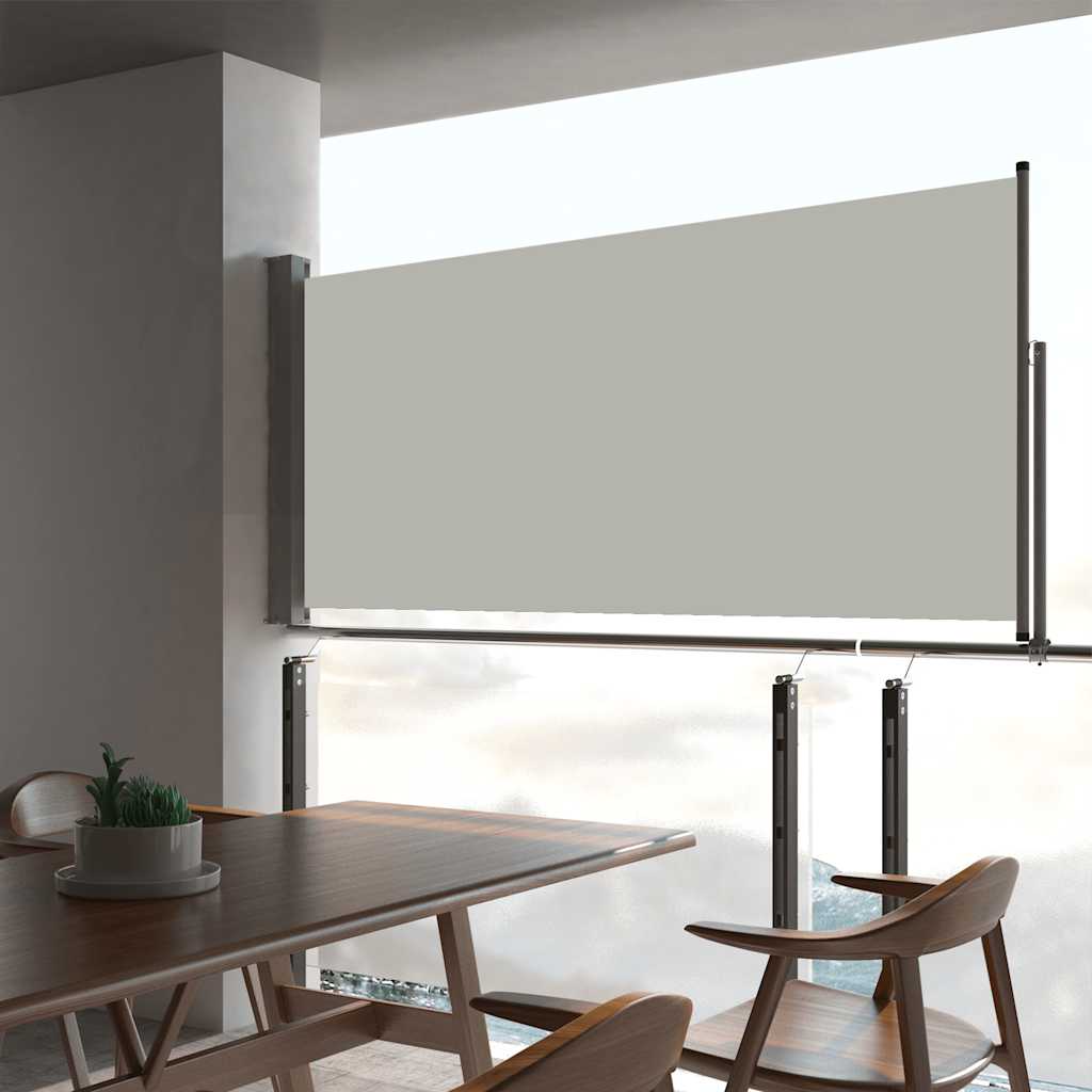 vidaXL Zaťahovacia bočná markíza na terasu krémová 60x300 cm