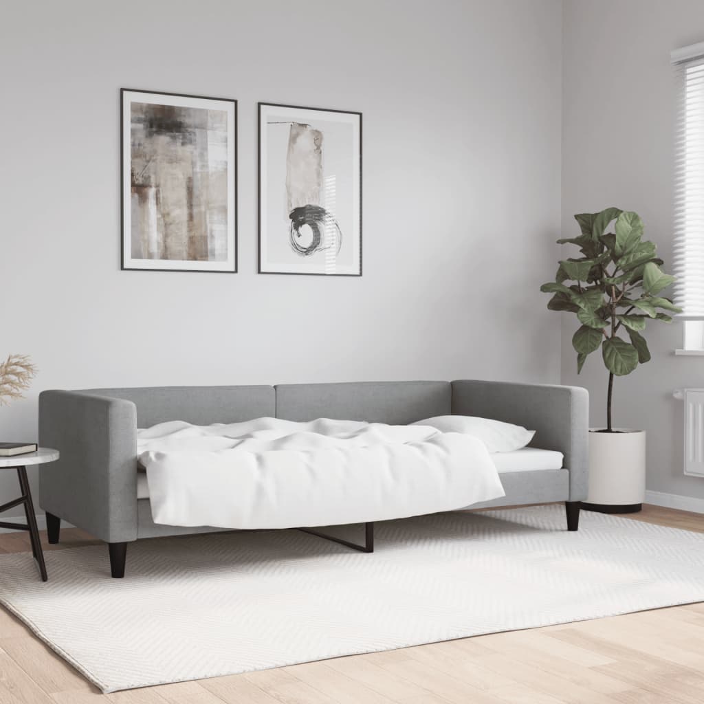 vidaXL Posteľný rám bledosivý 90x200 cm látka