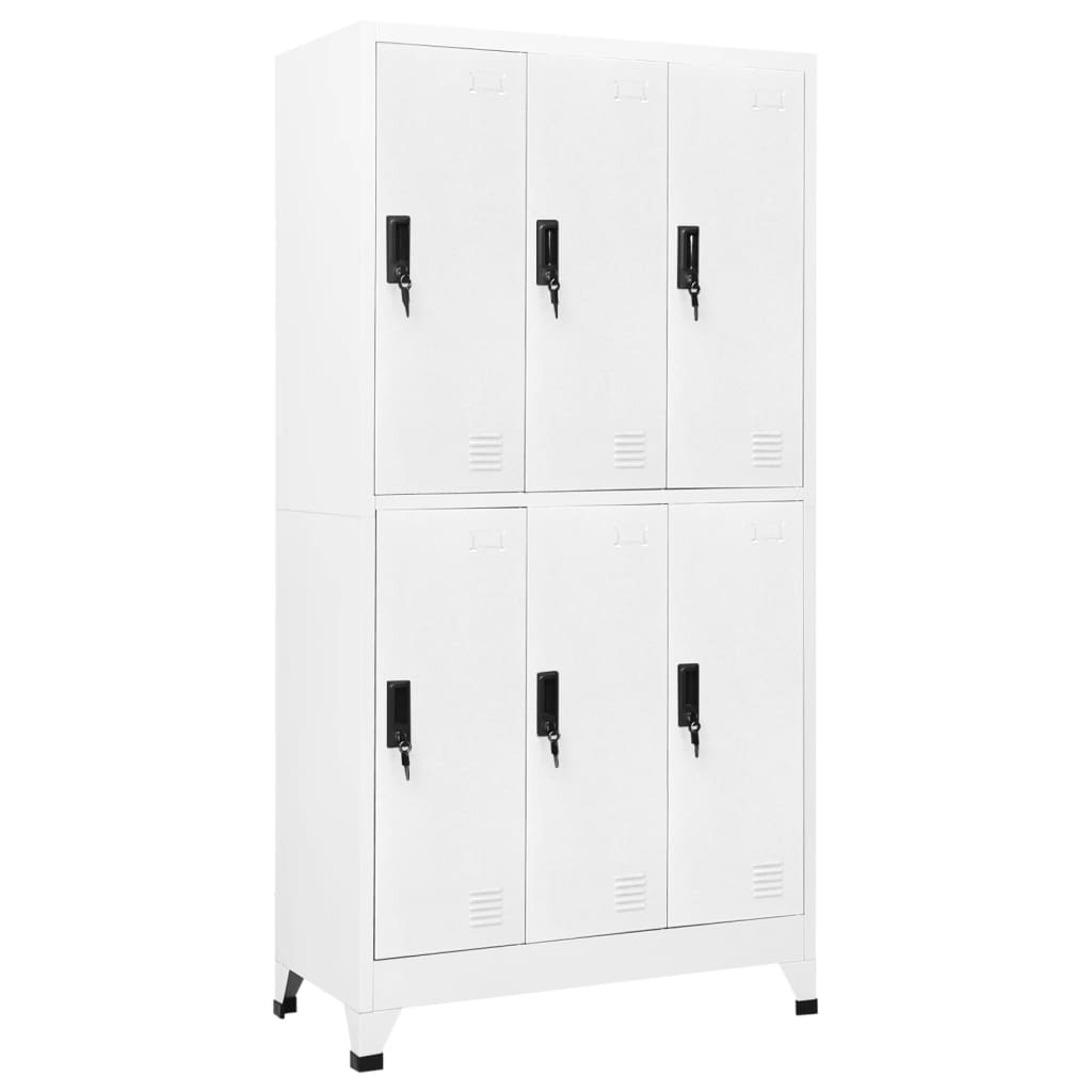 vidaXL Uzamykacia skriňa biela 90x45x180 cm oceľová