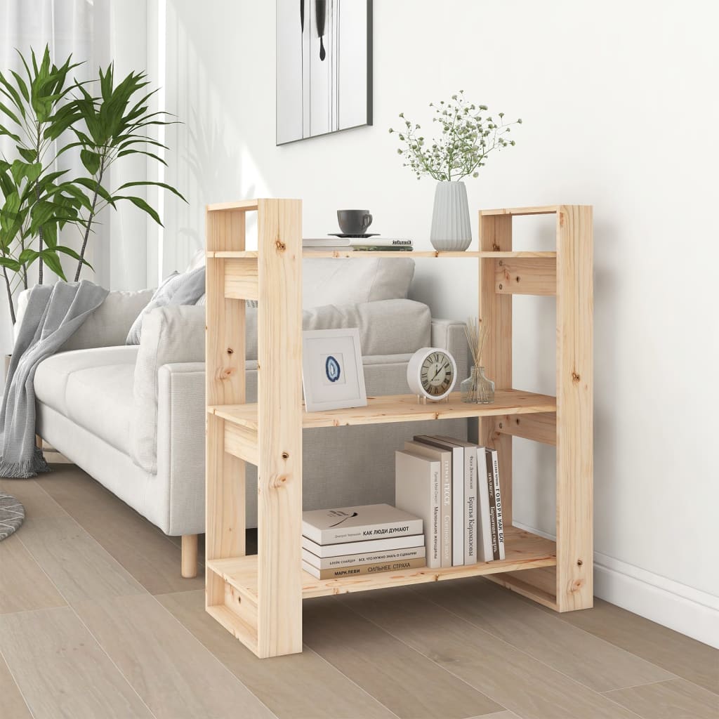vidaXL Knižnica/deliaca stena 80x35x91 cm masívna borovica