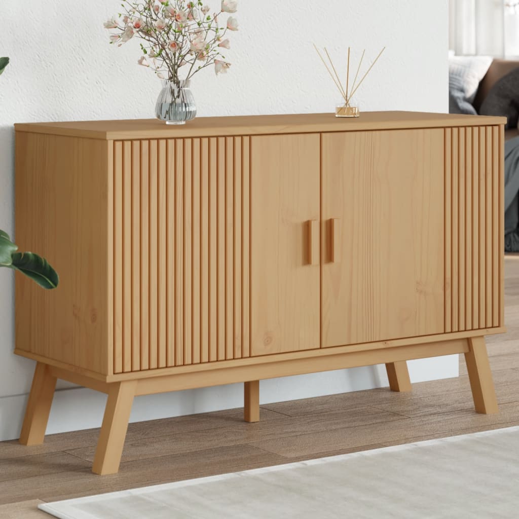 vidaXL Komoda OLDEN, hnedá 114x43x73,5 cm, borovicový masív