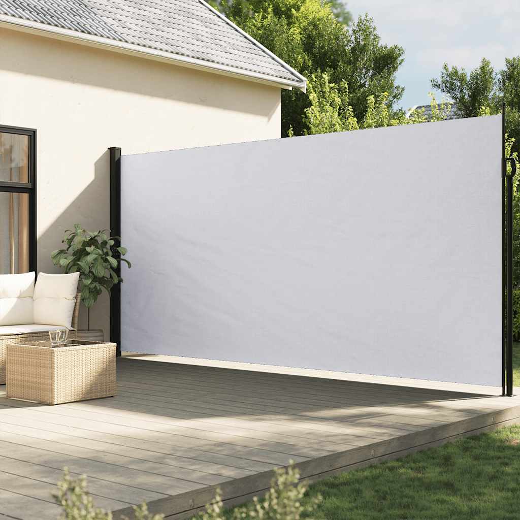vidaXL Zaťahovacia bočná markíza, biela 200x600 cm