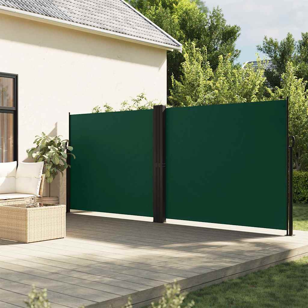 vidaXL Zaťahovacia bočná markíza, tmavozelená 180x600 cm