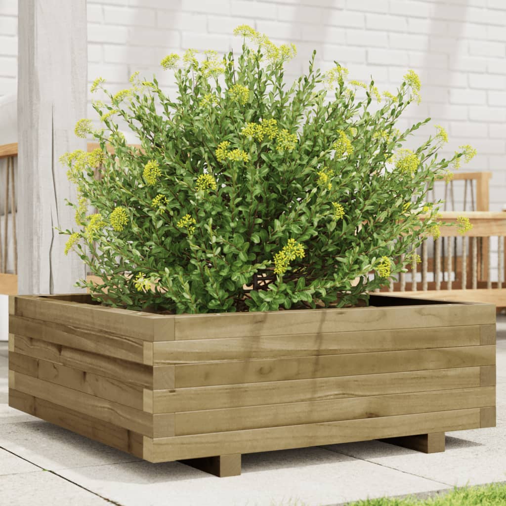 vidaXL Záhradný kvetináč 70x70x26,5 cm impregnovaná borovica