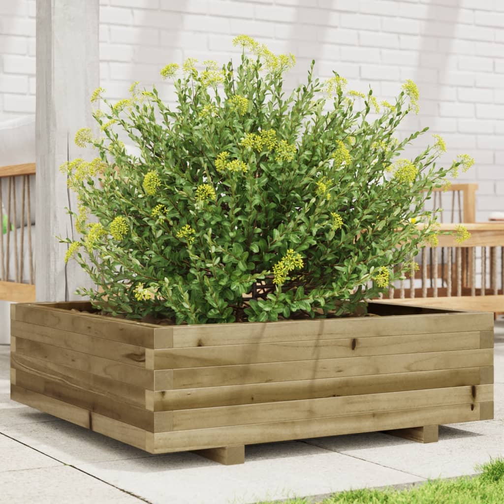 vidaXL Záhradný kvetináč 80x80x26,5 cm impregnovaná borovica