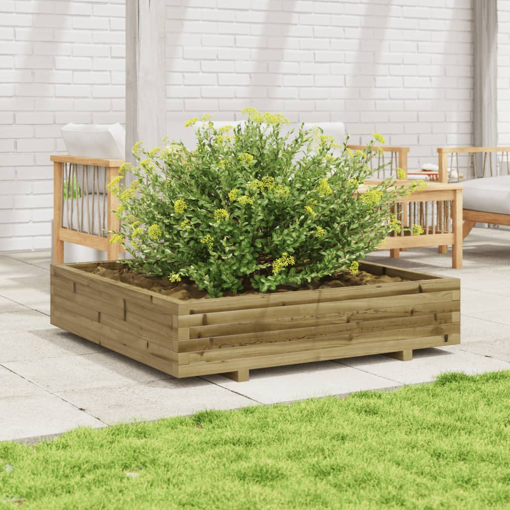 vidaXL Záhradný kvetináč 110x110x26,5 cm impregnovaná borovica