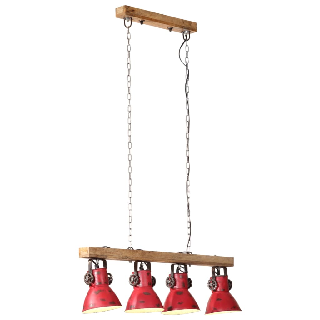 vidaXL Závesná lampa 25 W šmuhovaná červená 90x24x111 cm E27