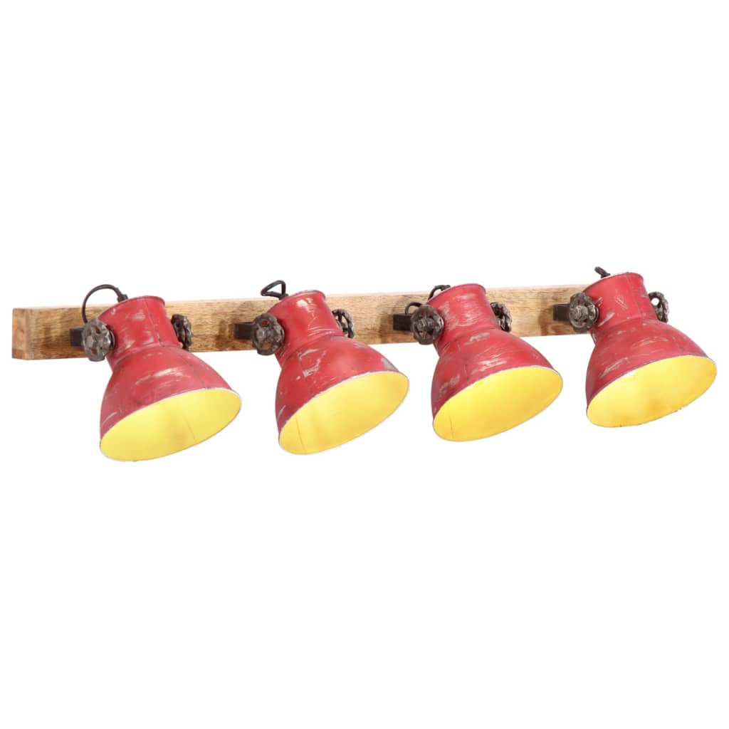 vidaXL Nástenná lampa 25 W šmuhovaná červená 90x25 cm E27