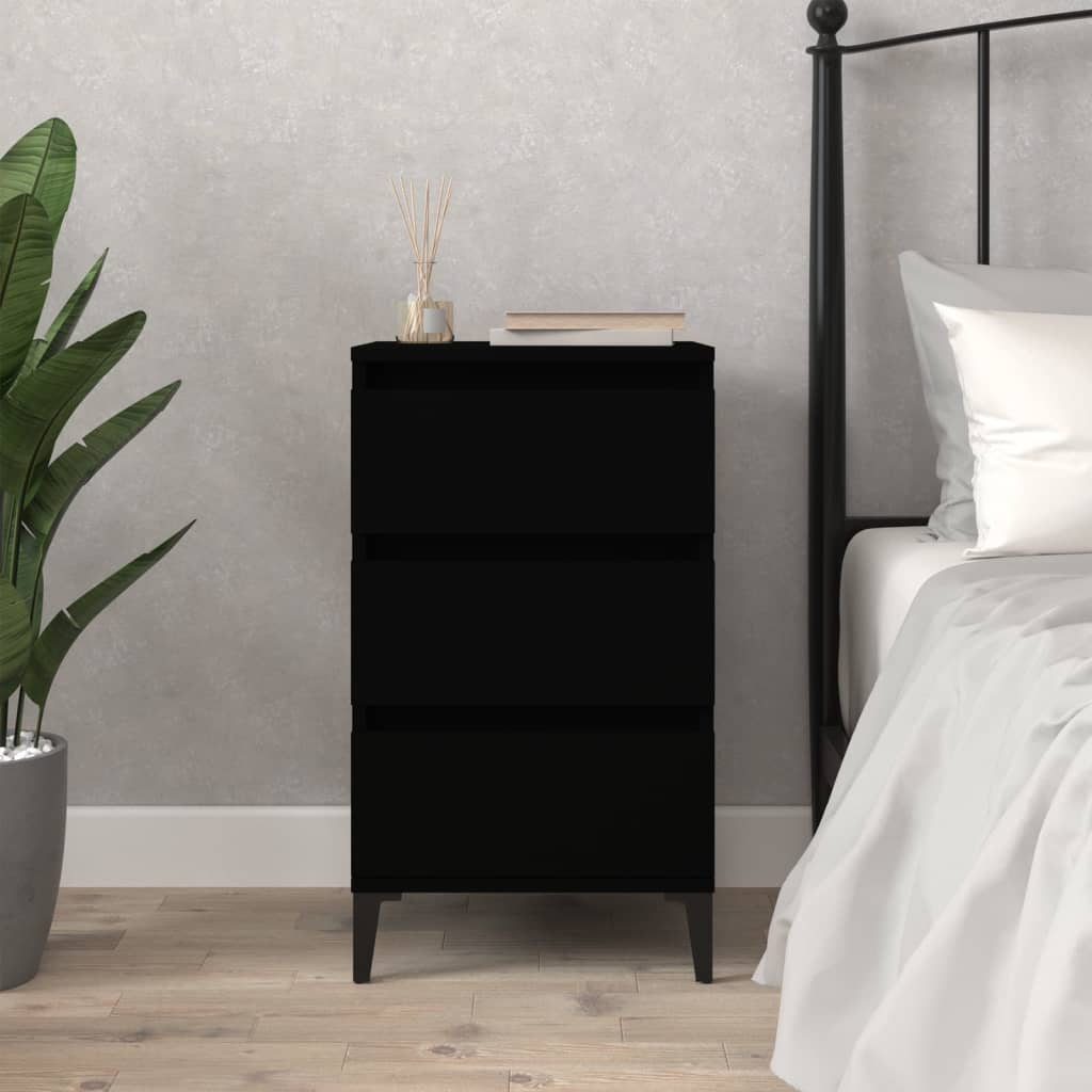 vidaXL Nočný stolík čierny 40x35x70 cm spracované drevo