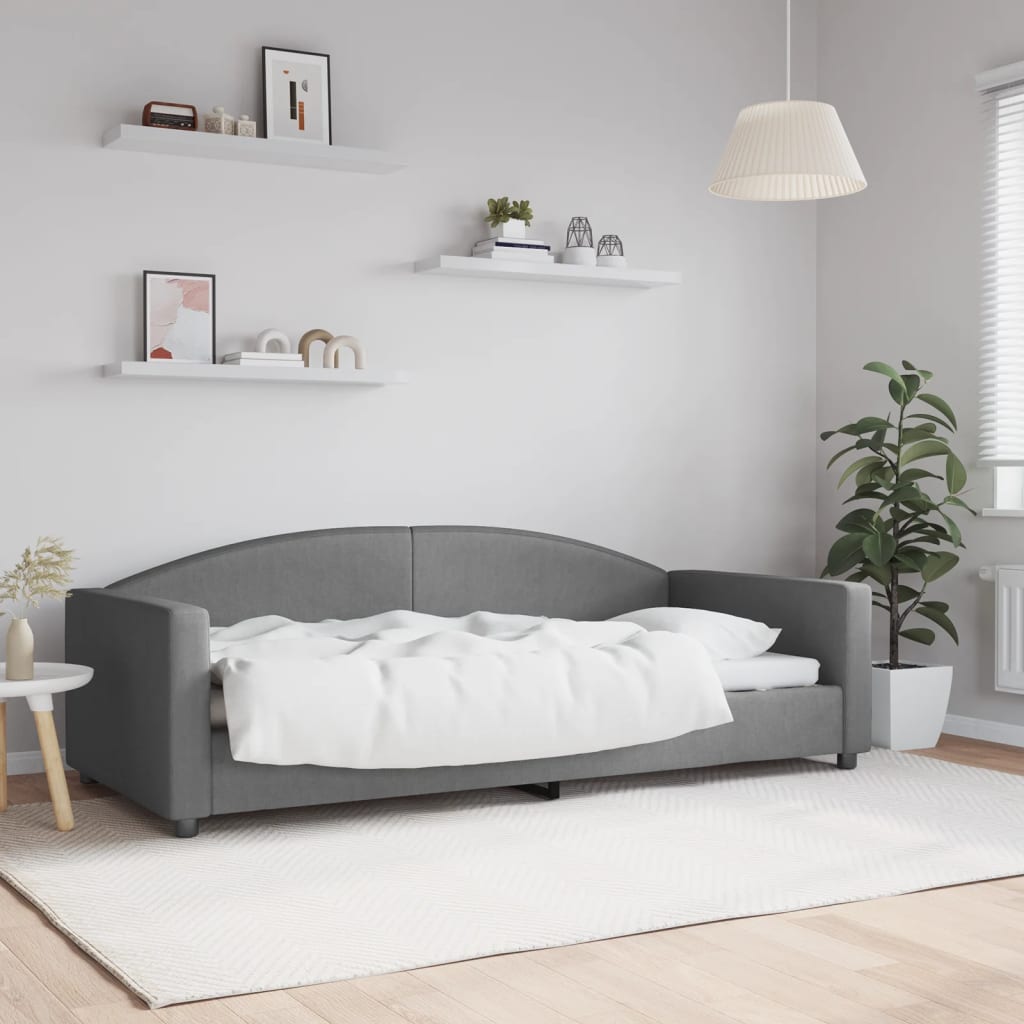 vidaXL Posteľný rám tmavosivý 90x200 cm látka