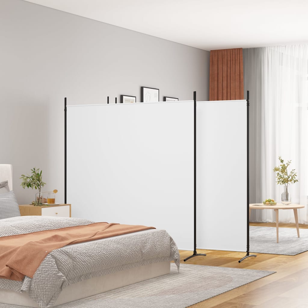 vidaXL 4-panelový paraván biely 698x180 cm látkový