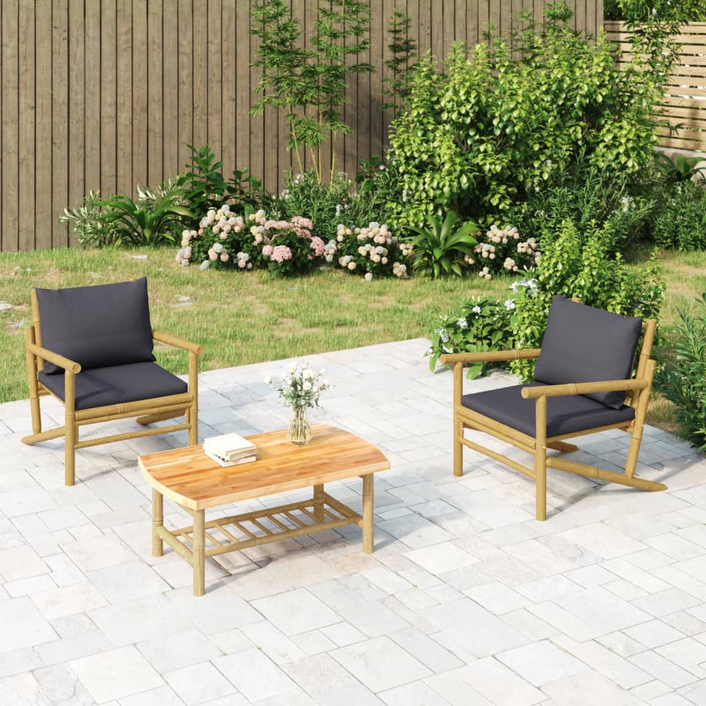vidaXL Záhradný konferenčný stolík 90x55x37 cm bambus