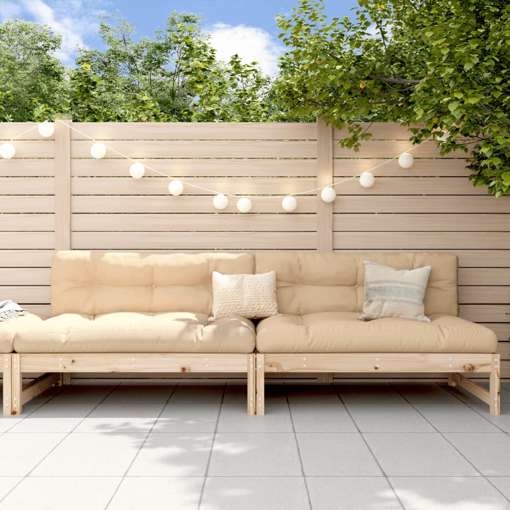 vidaXL Záhradné stredové pohovky biele 120x80 cm borovicový masív