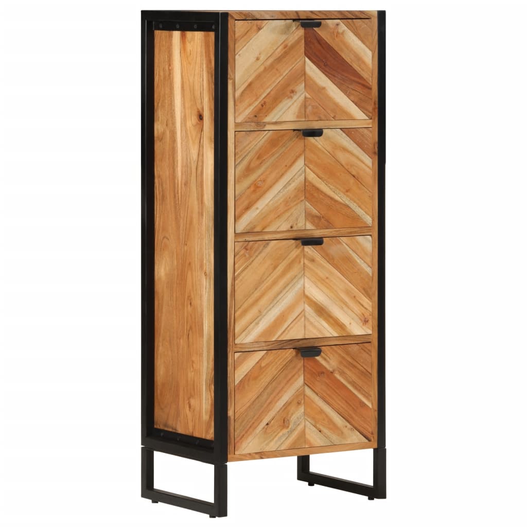 vidaXL Kúpeľňová skrinka 40x30x100 cm masívna akácia a železo