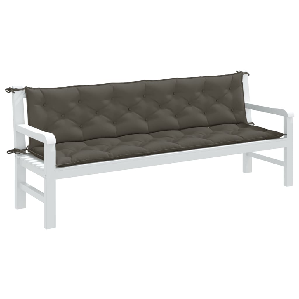 vidaXL Vankúše na záh. lavičku 2 ks tmavosivá melanž 200x50x7 cm látka