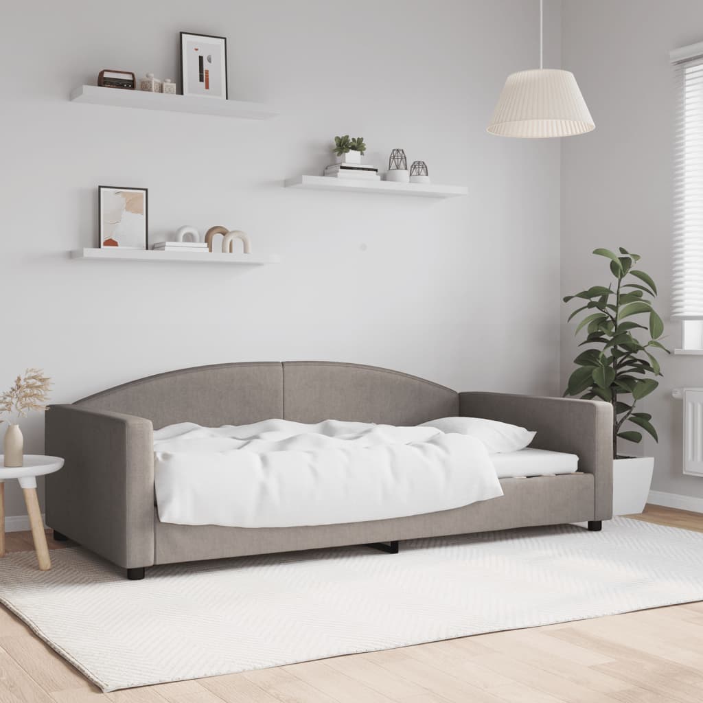 vidaXL Denná posteľ sivohnedá 100x200 cm látka