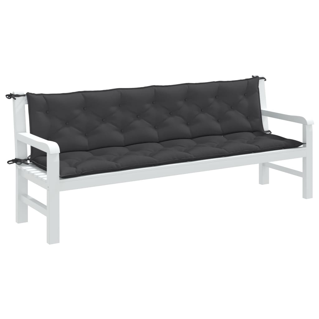 vidaXL Vankúše na záh. lavičku 2ks antracitová melanž 200x50x7cm látka