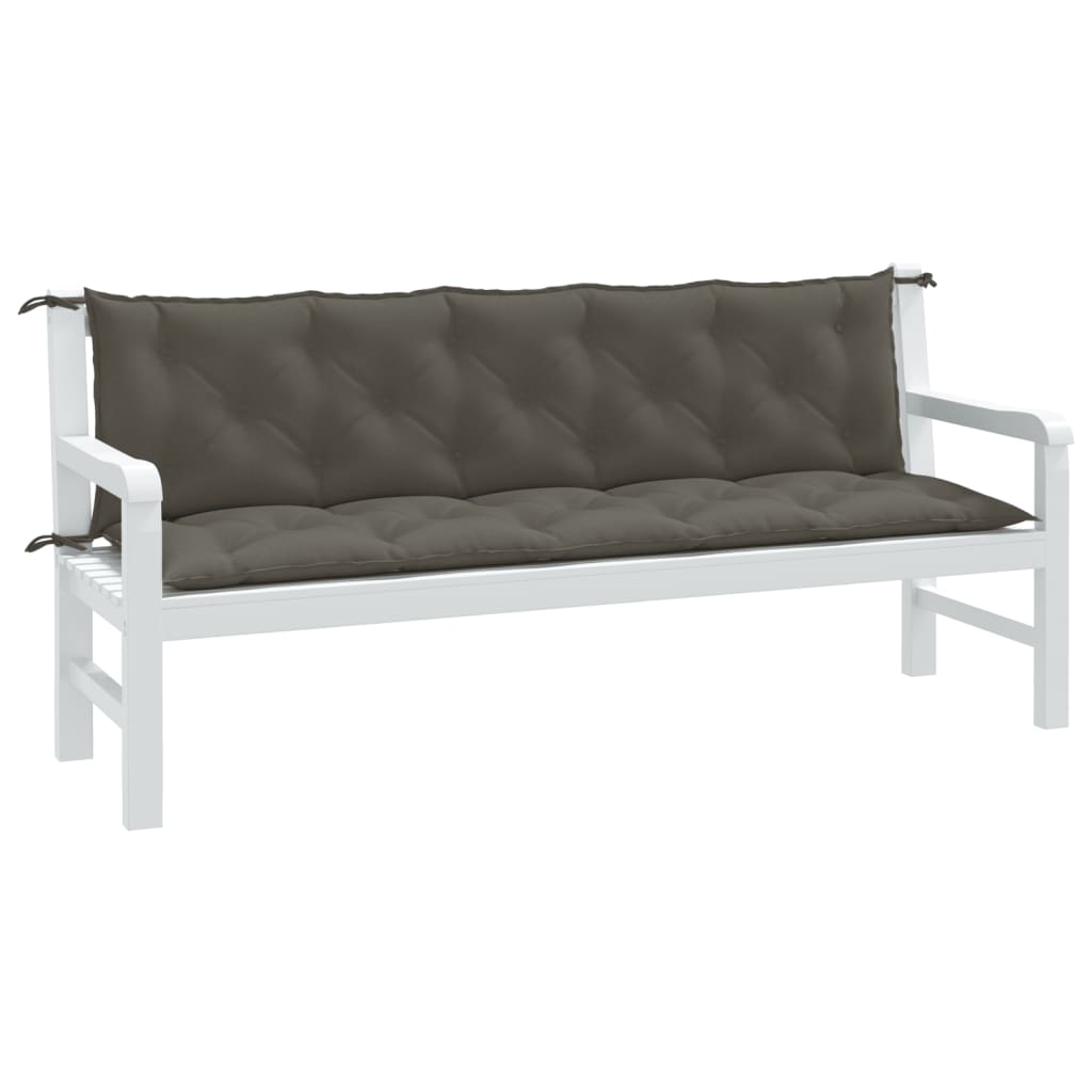 vidaXL Vankúše na záh. lavičku 2 ks tmavosivá melanž 180x50x7 cm látka