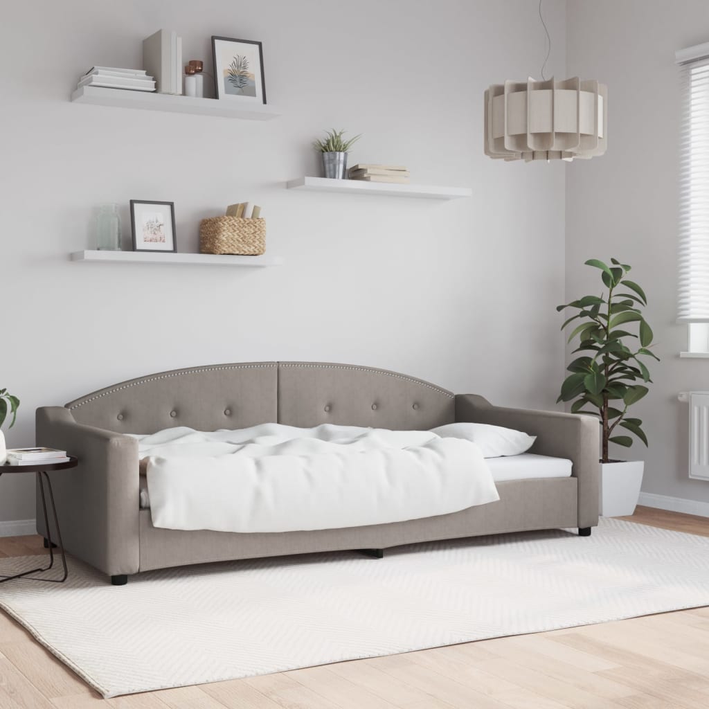 vidaXL Posteľný rám sivohnedý 90x200 cm látka
