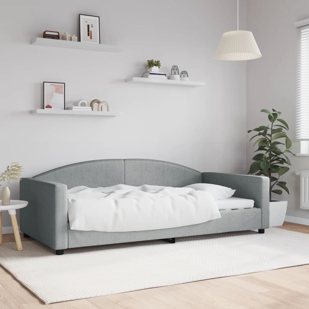 vidaXL Posteľný rám bledosivý 100x200 cm látka