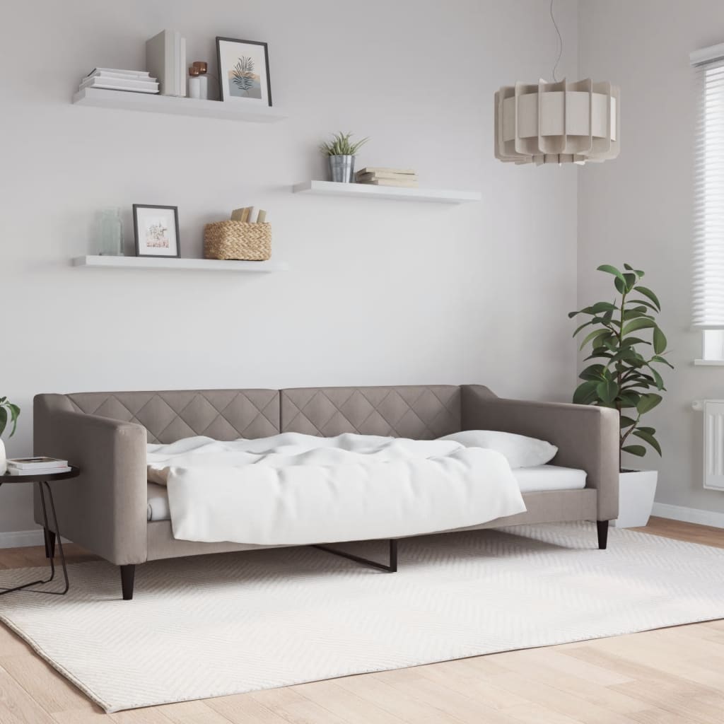 vidaXL Denná posteľ sivohnedá 100x200 cm látka