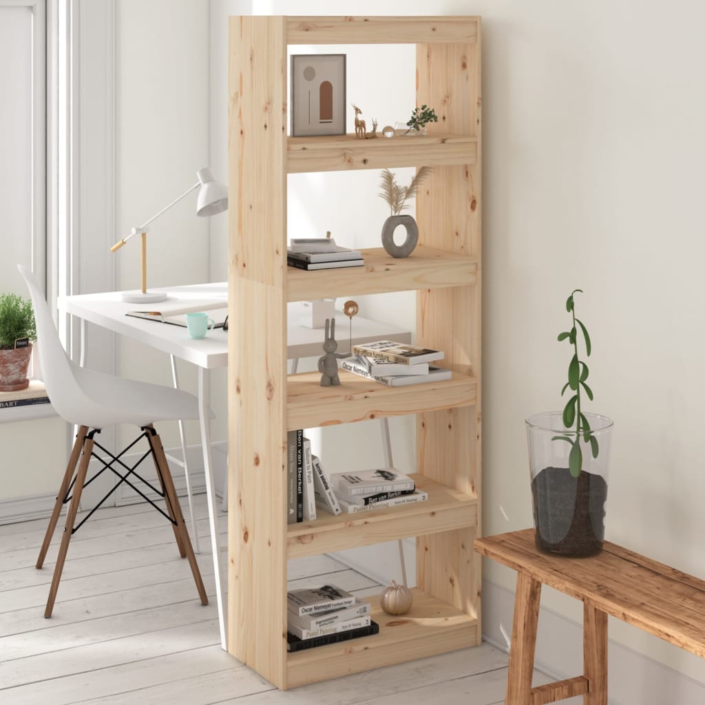 vidaXL Knižnica/deliaca stena 60x30x167,5 cm masívna borovica