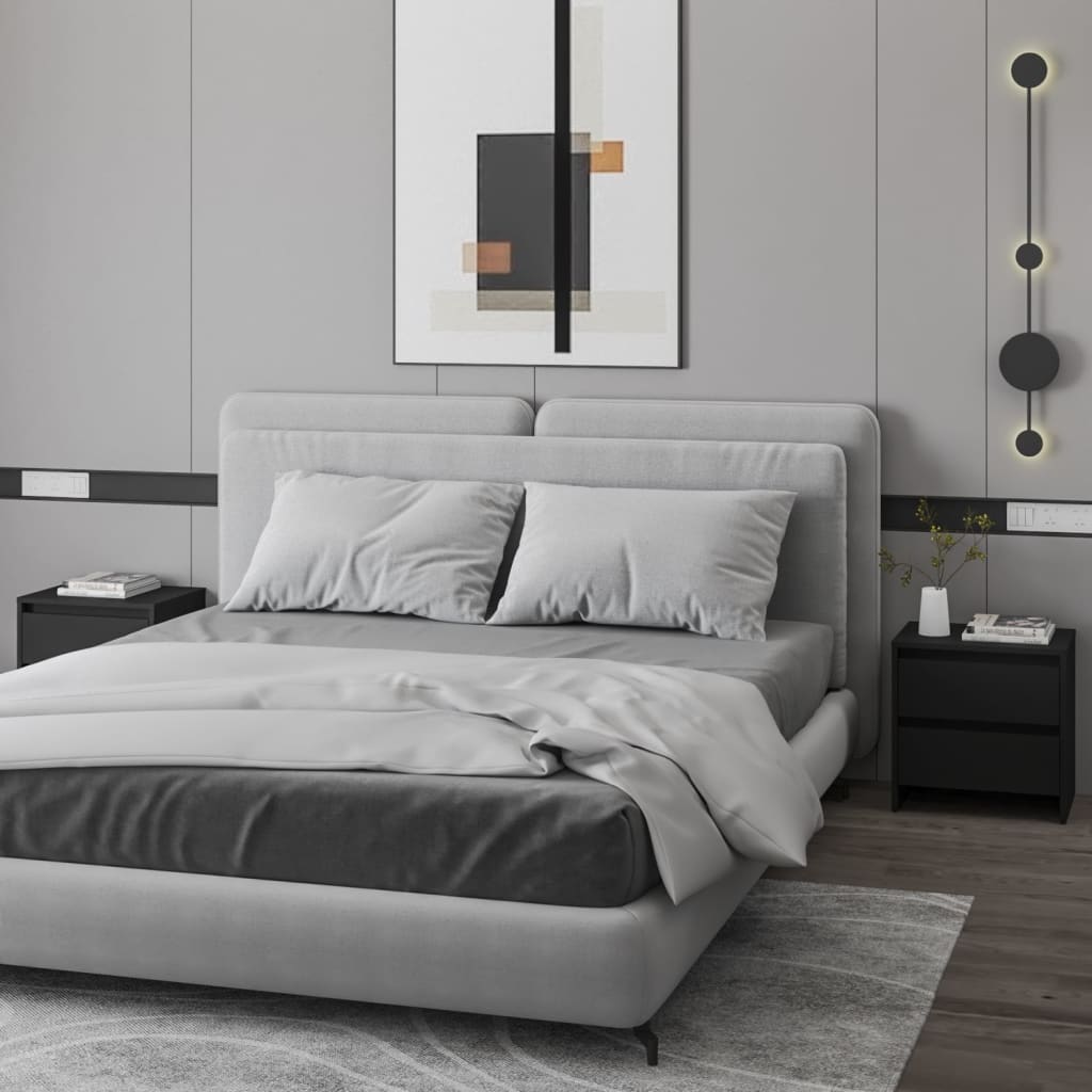 vidaXL Nočné stolíky 2 ks čierne 45x34,5x44,5 cm drevotrieska