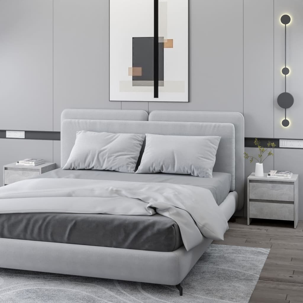 vidaXL Nočné stolíky 2ks betónovo sivé 45x34,5x44,5cm kompozitné drevo