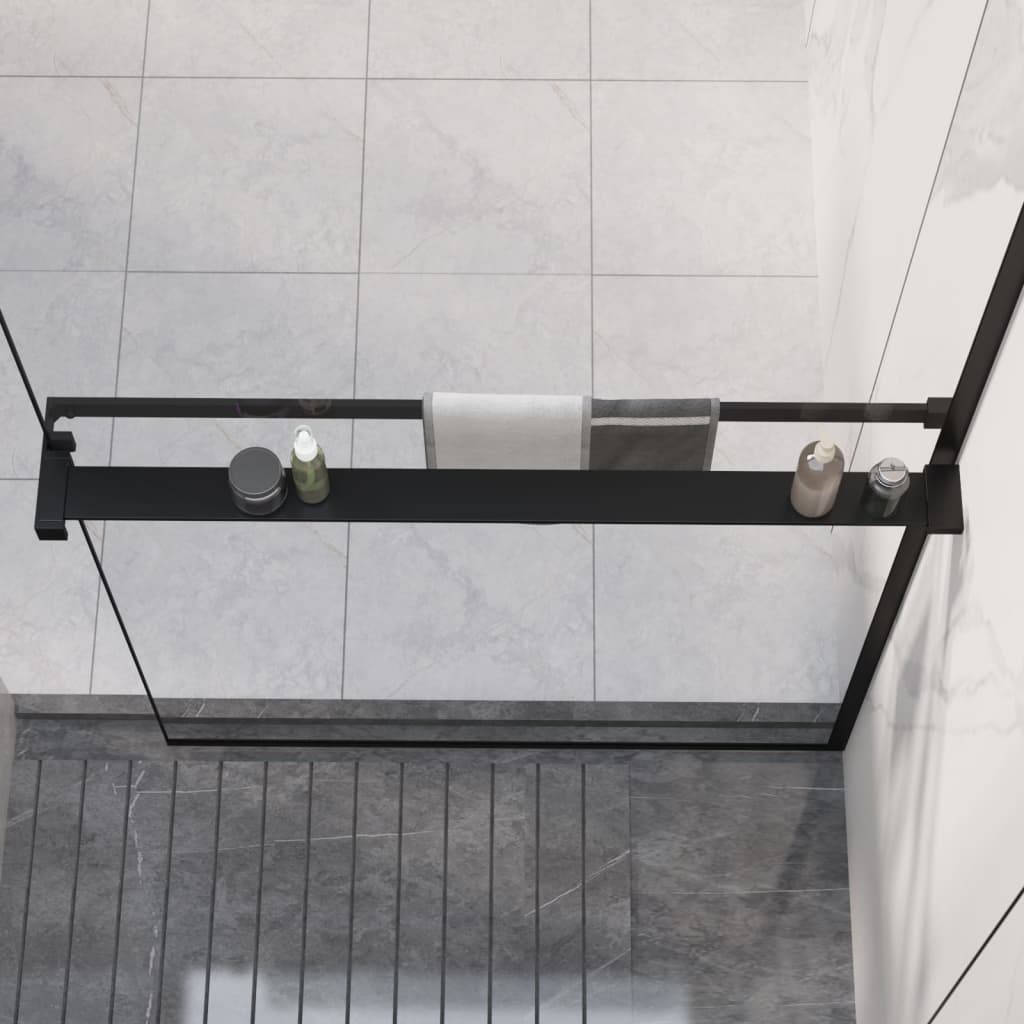 vidaXL Sprchová polica pre sprchovú stenu čierna 90 cm hliník