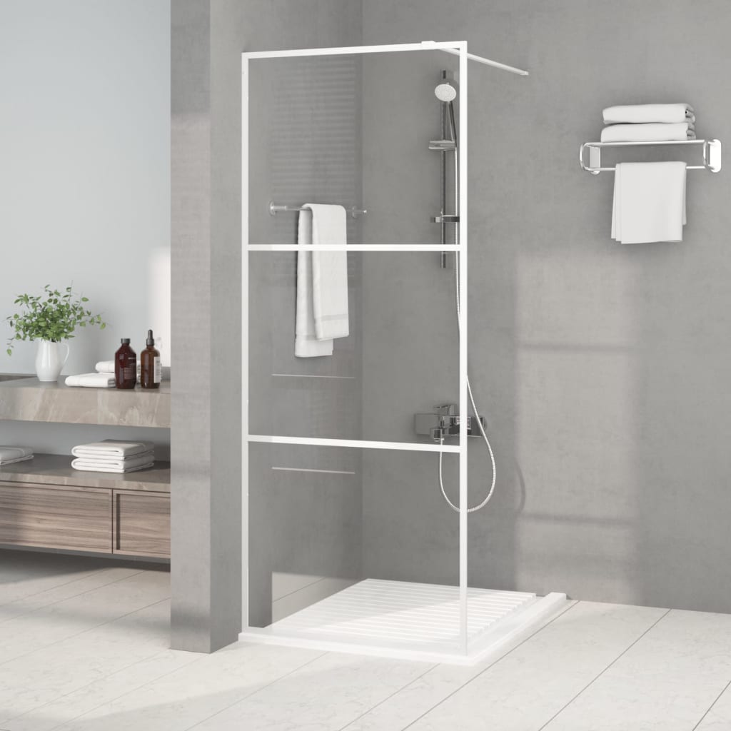 vidaXL Sprchová zástena biela 80x195 cm priehľadné ESG sklo