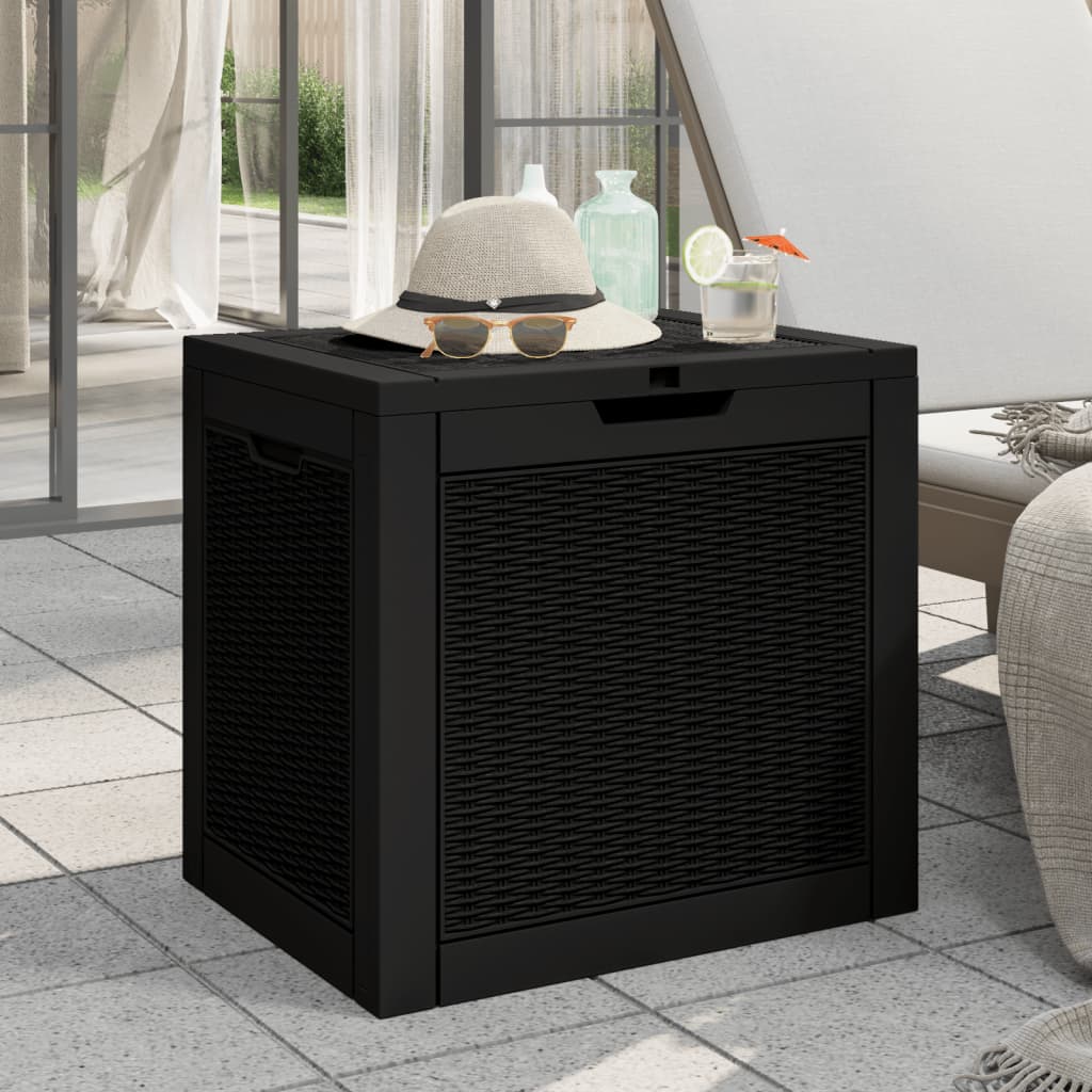 vidaXL Záhradný úložný box čierny 55,5x43x53 cm polypropylén