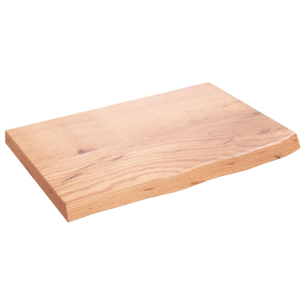 vidaXL Nástenná polica bledohnedá 60x40x(2-4) cm ošetrený masívny dub