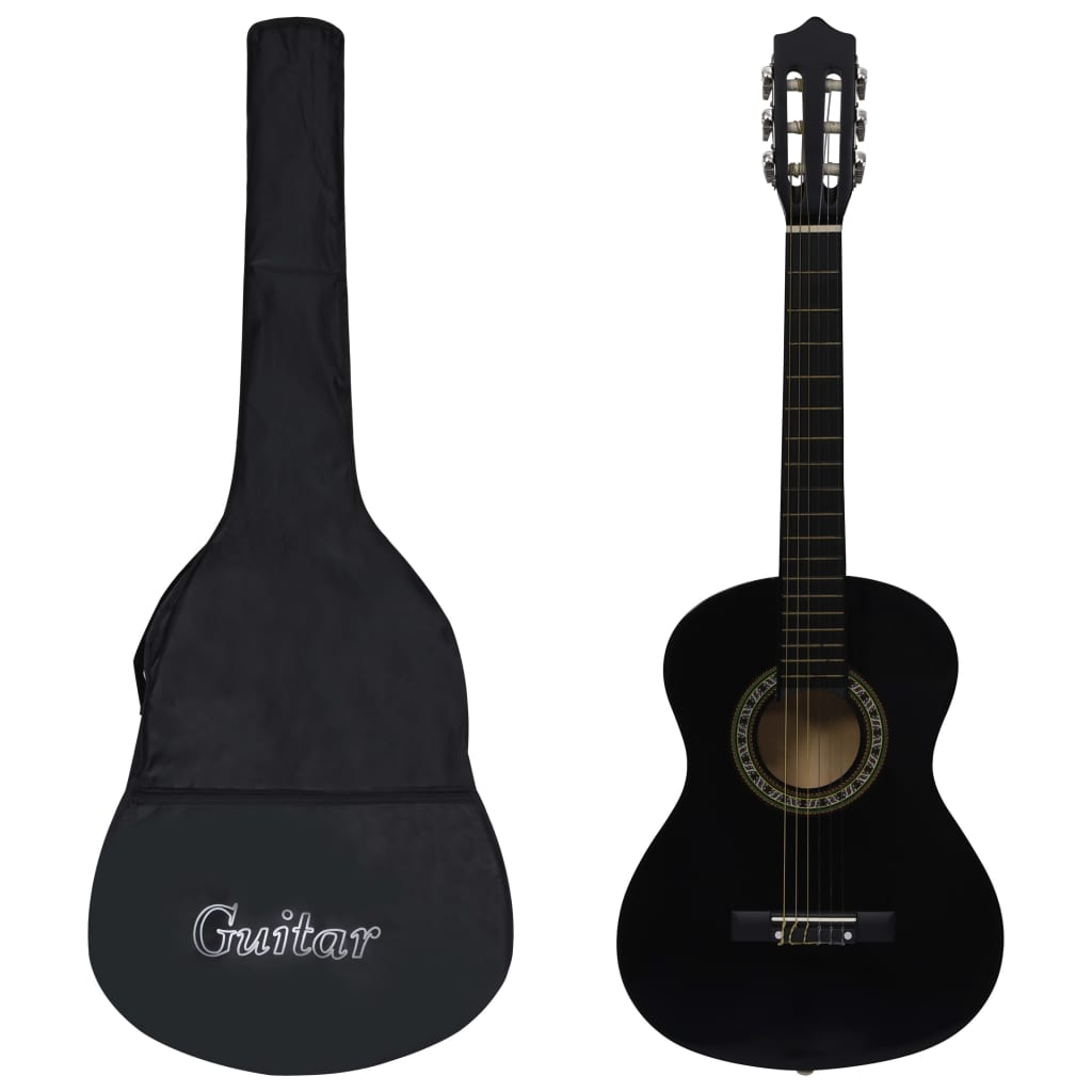vidaXL Klasická gitara pre začiatočníkov deti s taškou čierna 1/2 34