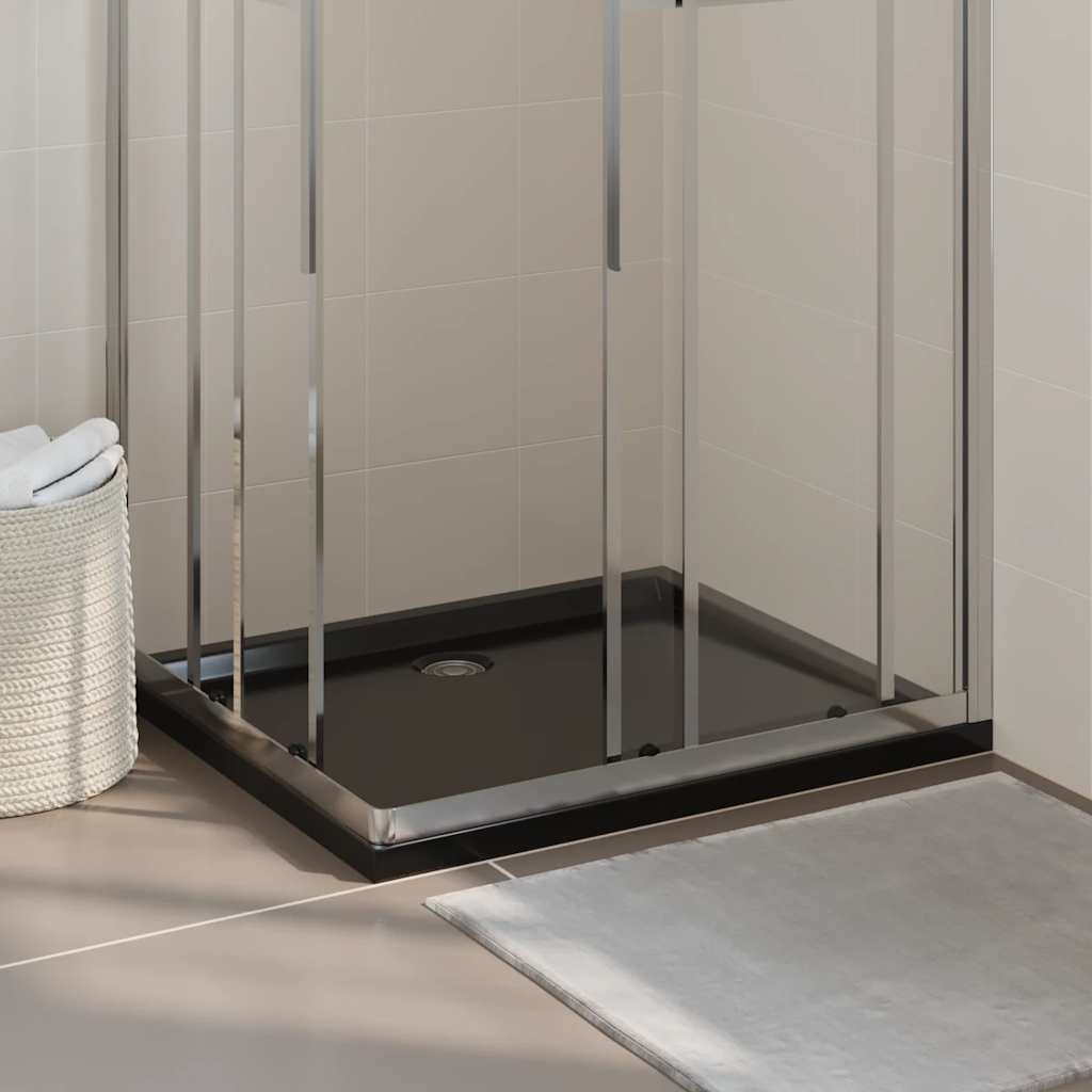 vidaXL Obdĺžniková sprchová vanička z ABS čierna 80x90 cm