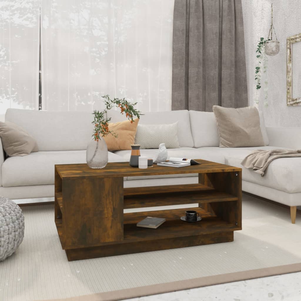 vidaXL Konferenčný stolík, tmavý dub 102x55x43 cm, kompozitné drevo