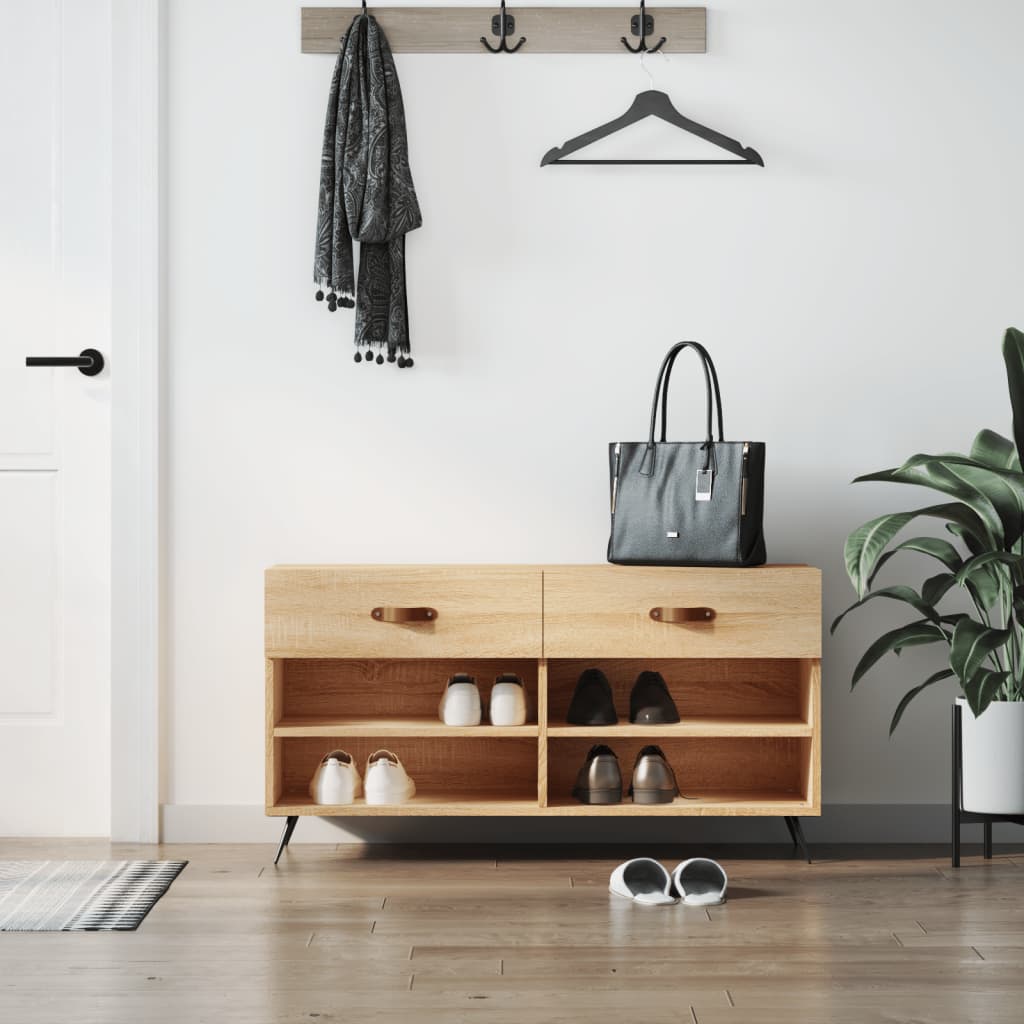 vidaXL Lavička na topánky, dub sonoma 102x35x55 cm, kompozitné drevo