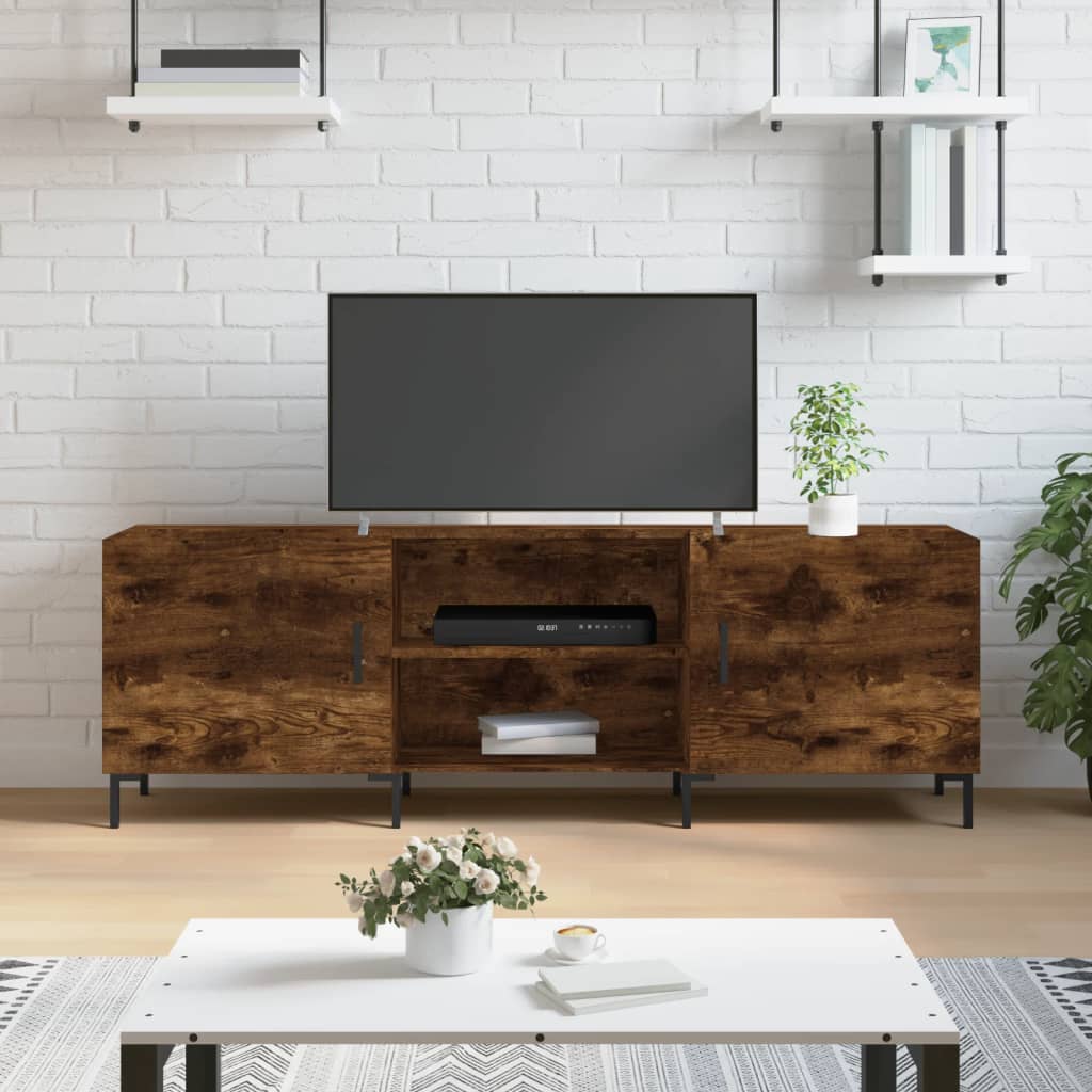 vidaXL TV skrinka dymový dub 150x30x50 cm kompozitné drevo