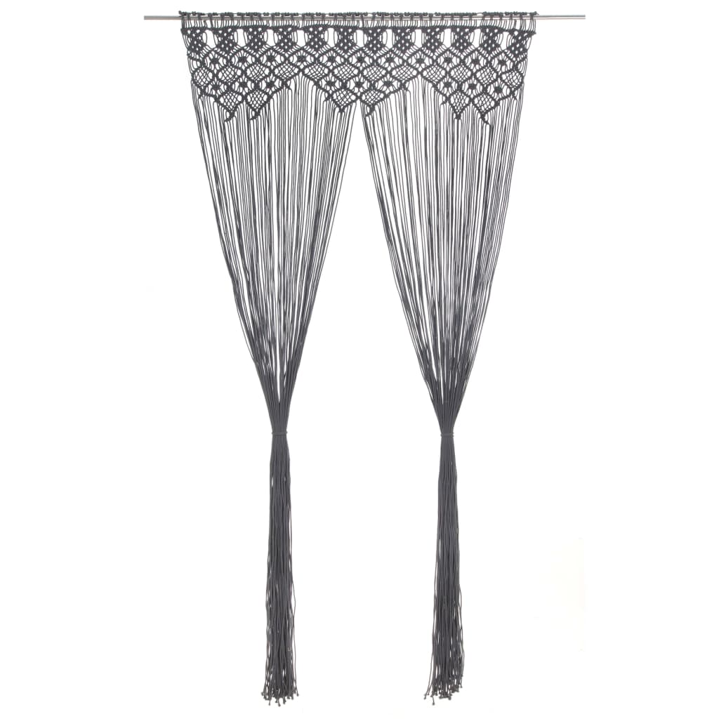 vidaXL Záclona macrame antracitová 140x240 cm bavlna