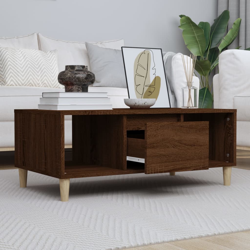 vidaXL Konferenčný stolík hnedý dub 90x50x36,5 cm spracované drevo
